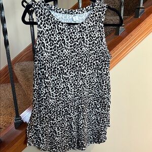 Old Navy Black and White Pleated Tank Top